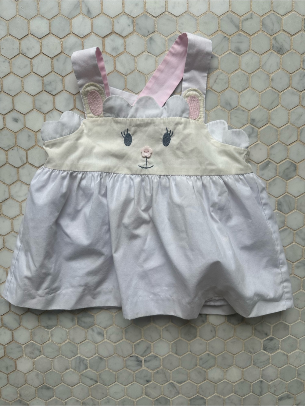 Girls White & Pink Bunny top